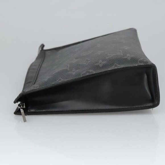 LOUIS VUITTON Monogram Eclipse Pochette Voyage MM Clutch Bag M61692 Auth 101256 - Picture 8 of 16